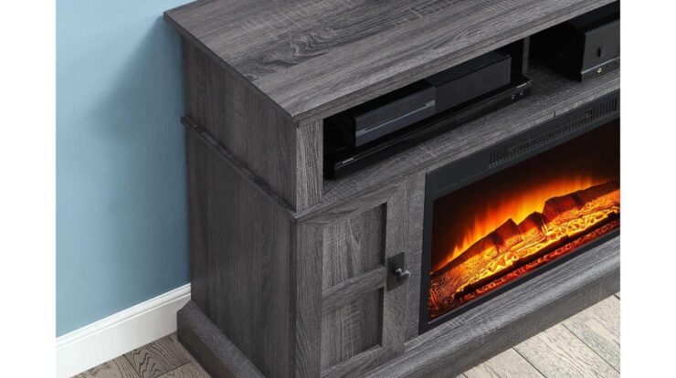 Electric fireplace tv stand with remote