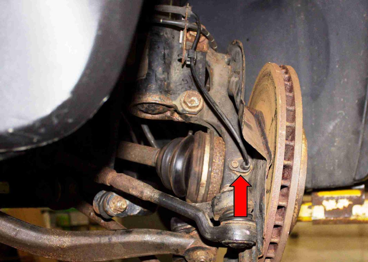 Wheel speed sensor location