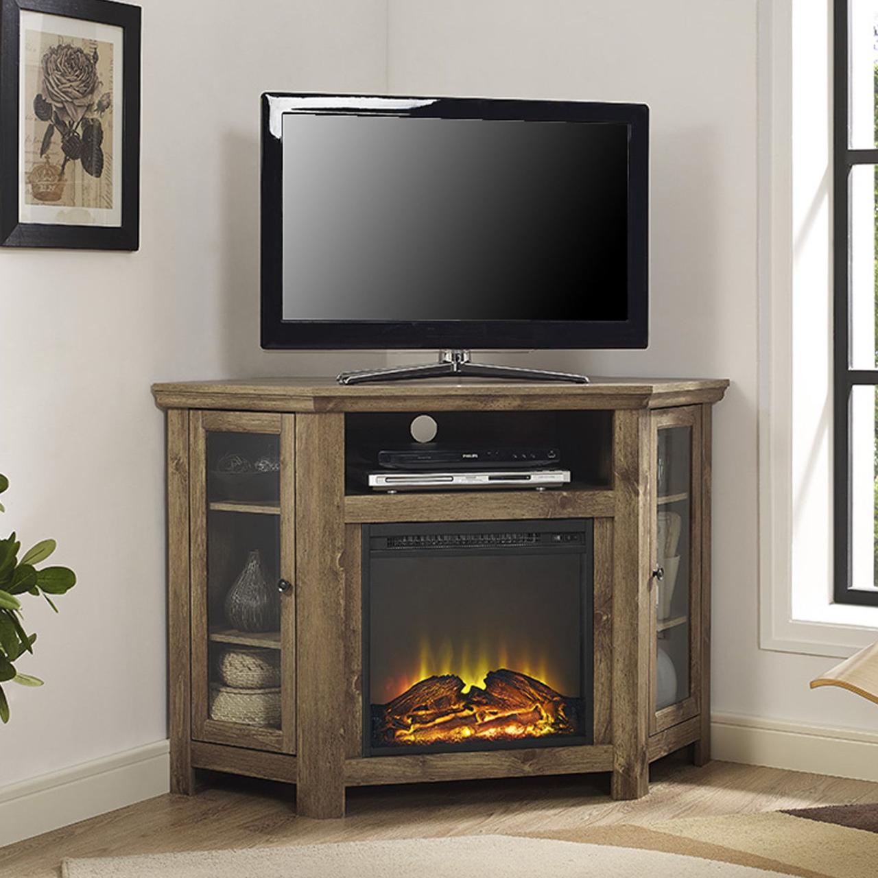 Corner electric fireplace tv stand