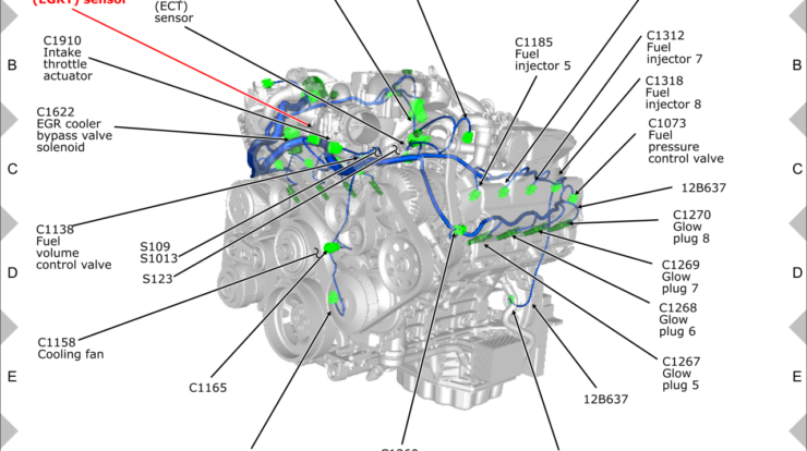 Diagram intake air temperature sensor location