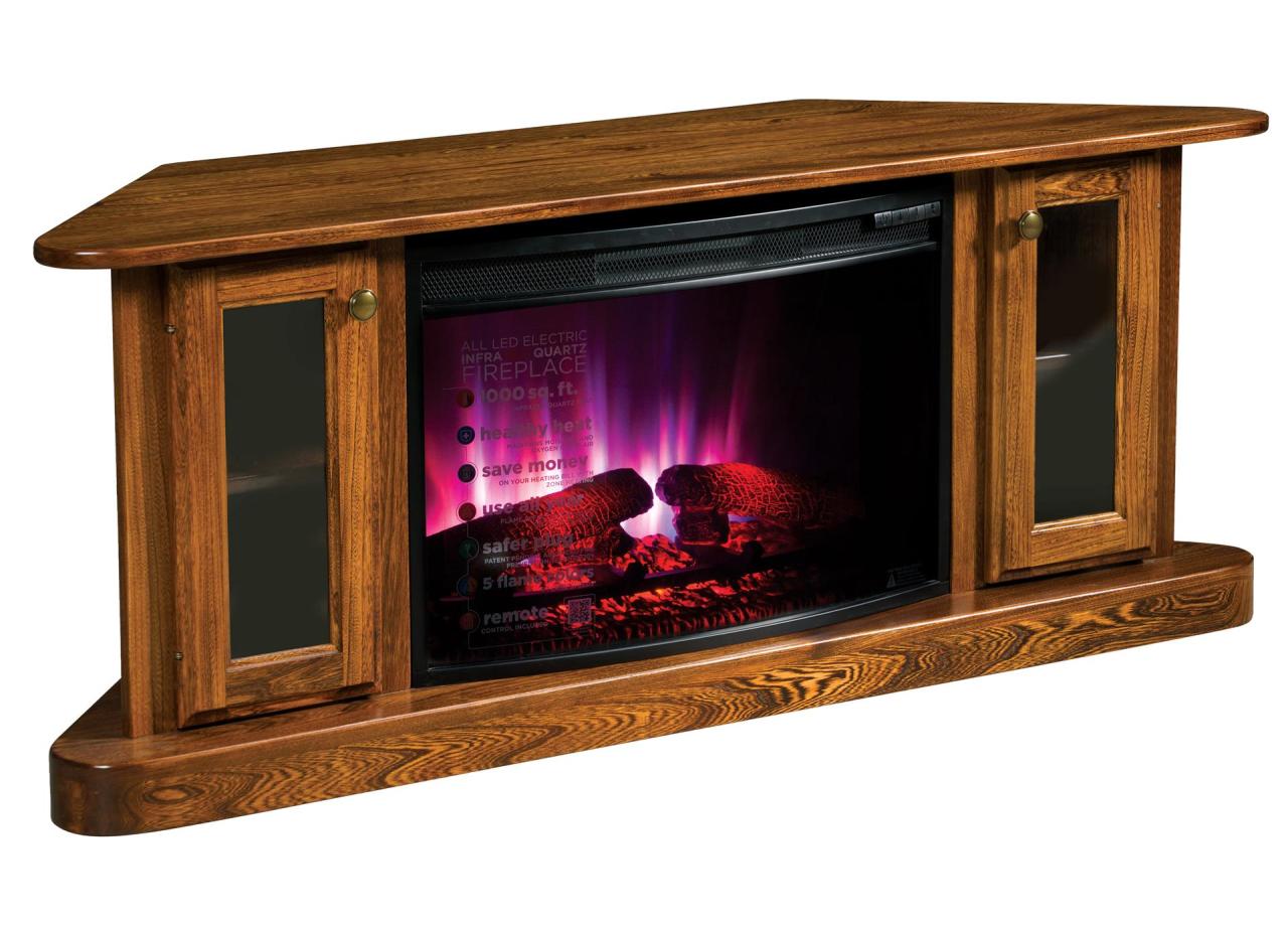 Corner electric fireplace tv stand