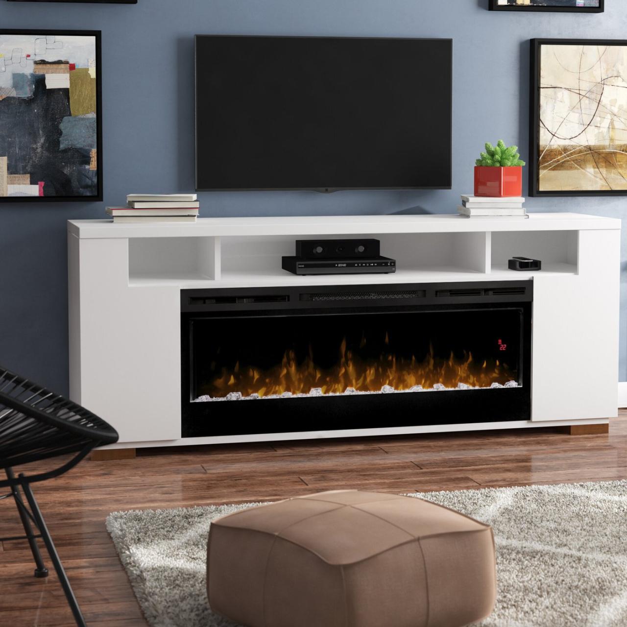 Fireplace tv stand electric farmhouse infrared adderly style portablefireplace