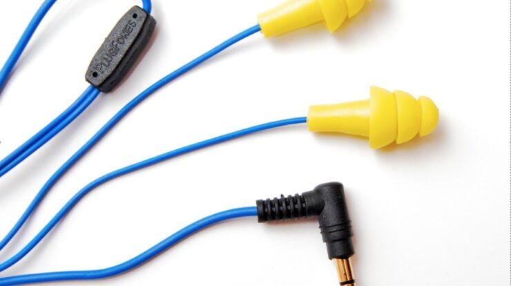 Earbuds that look like safety ear plugs
